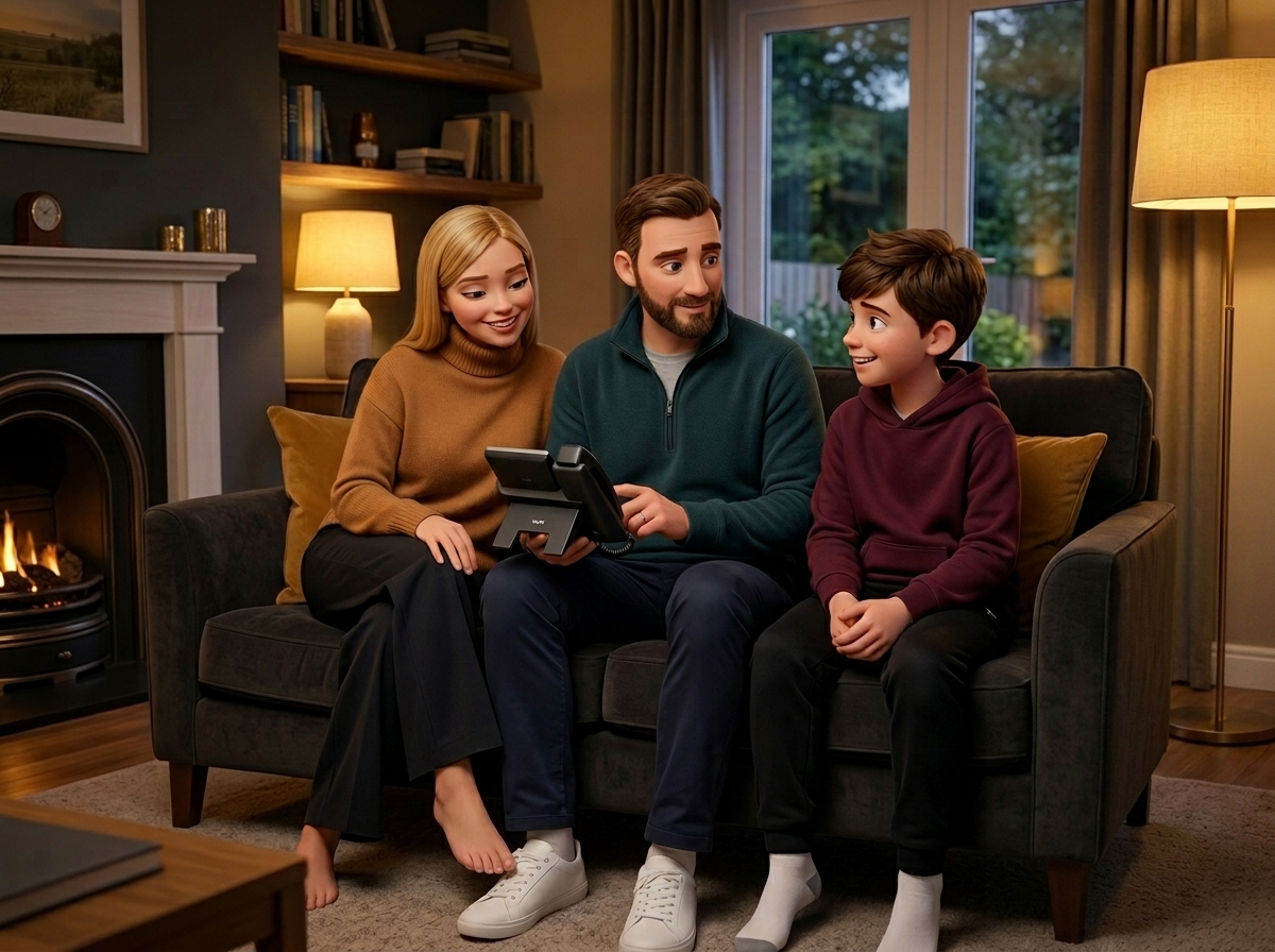 A2B Family with a VoIP phone