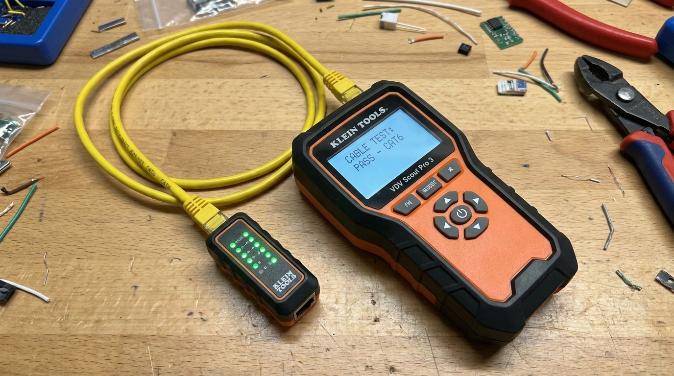 A2B Network how-to guide — testing a finished Ethernet patch cable with a cable tester