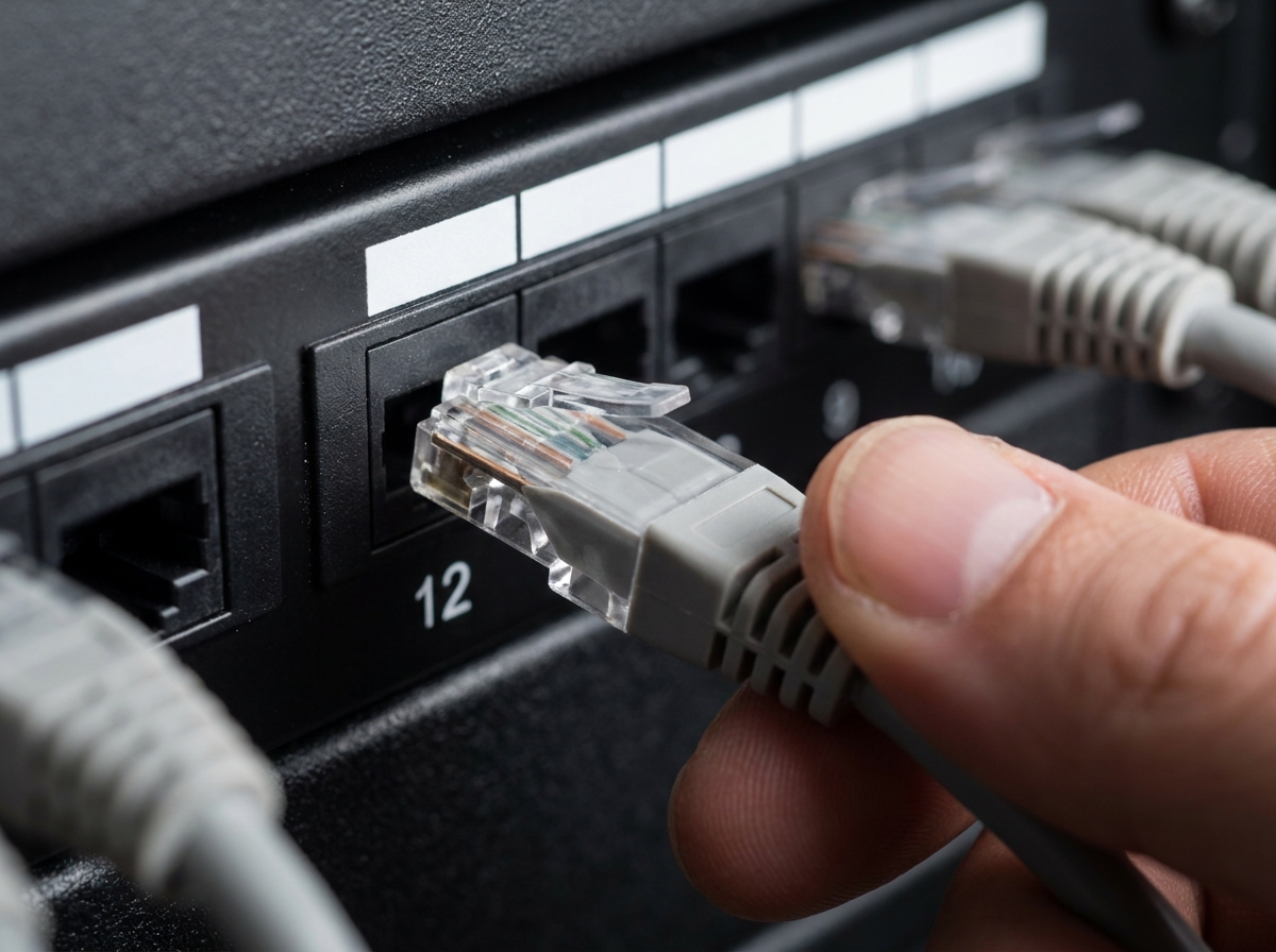 A2B Network how-to guide — connecting a patch lead into a patch panel port