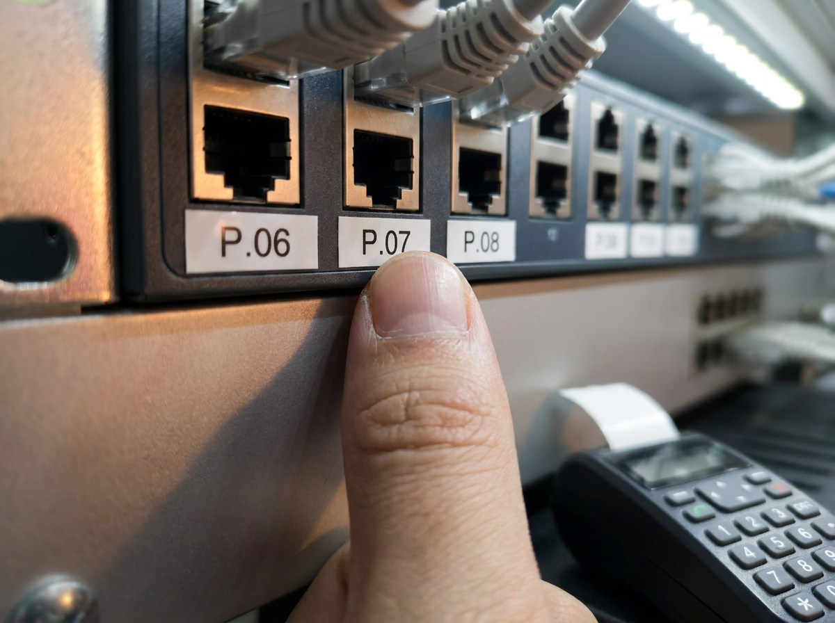 A2B Network how-to guide — labelling a network switch port to match a patch panel port