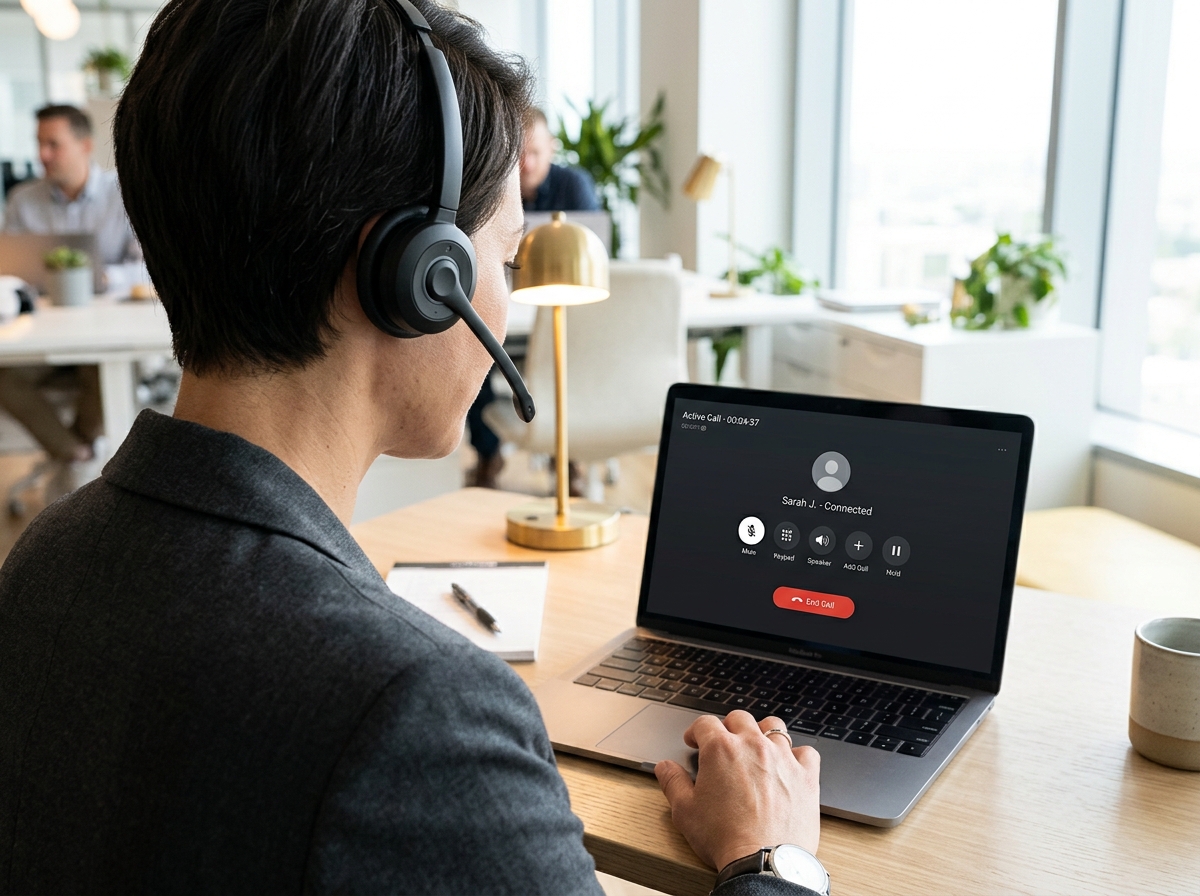 A2B Network how-to guide — making a test call on a desktop softphone application